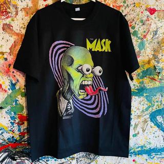 MASK crazy リプリント Tシャツ 半袖 メンズ 新品 個性的 黒 LM(Tシャツ/カットソー(半袖/袖なし))