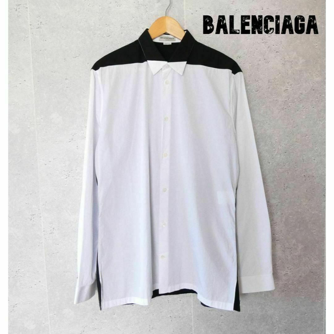 Balenciaga(バレンシアガ)の美品 BALENCIAGA バイカラー 長袖 シャツ メンズのトップス(シャツ)の商品写真