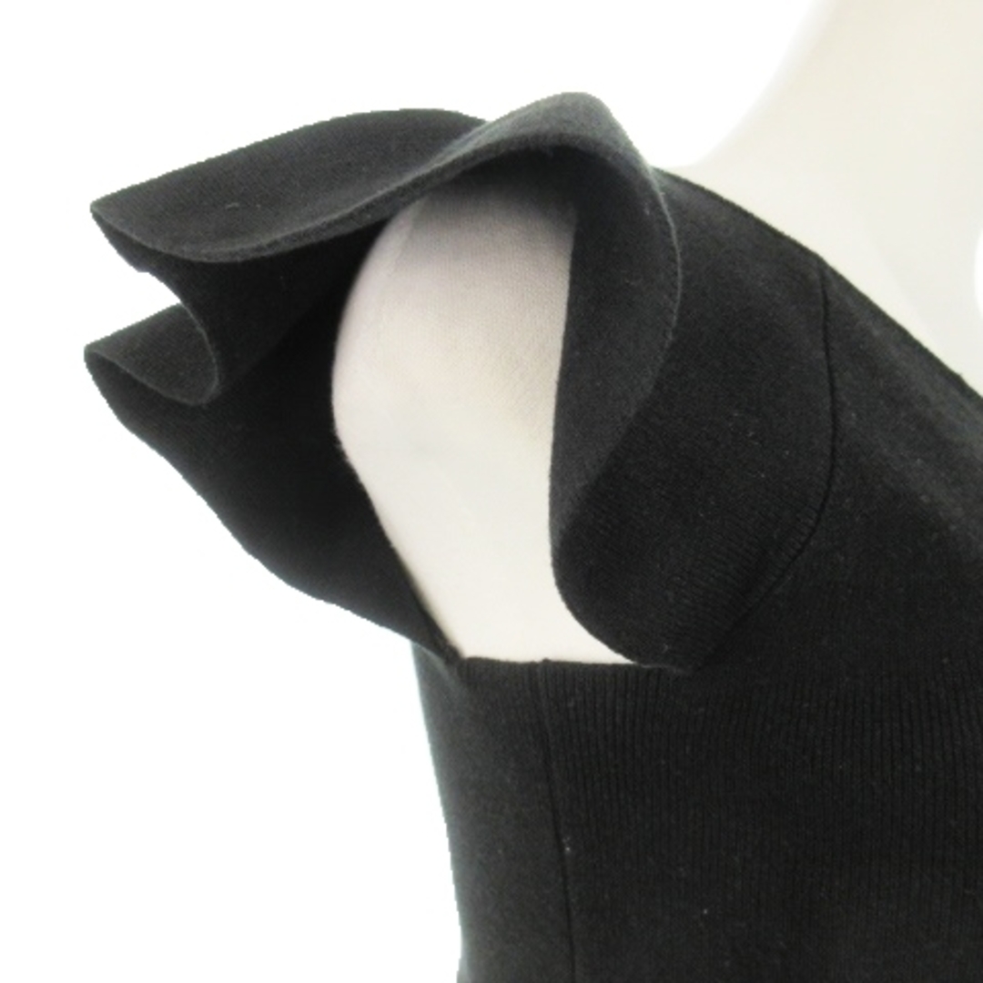 Noela(ノエラ)のノエラ セーター ニットソー Vネック 半袖 フレアスリーブ リブ F 黒 レディースのトップス(ニット/セーター)の商品写真
