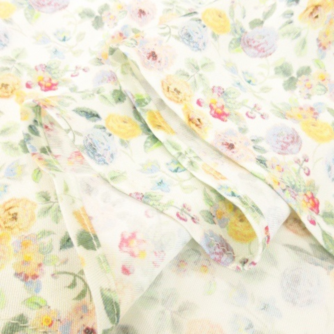 ZARA(ザラ)のザラ スカート フレア ロング ツヤ ローズ ボタニカル 花柄 総柄 M 白 レディースのスカート(ロングスカート)の商品写真