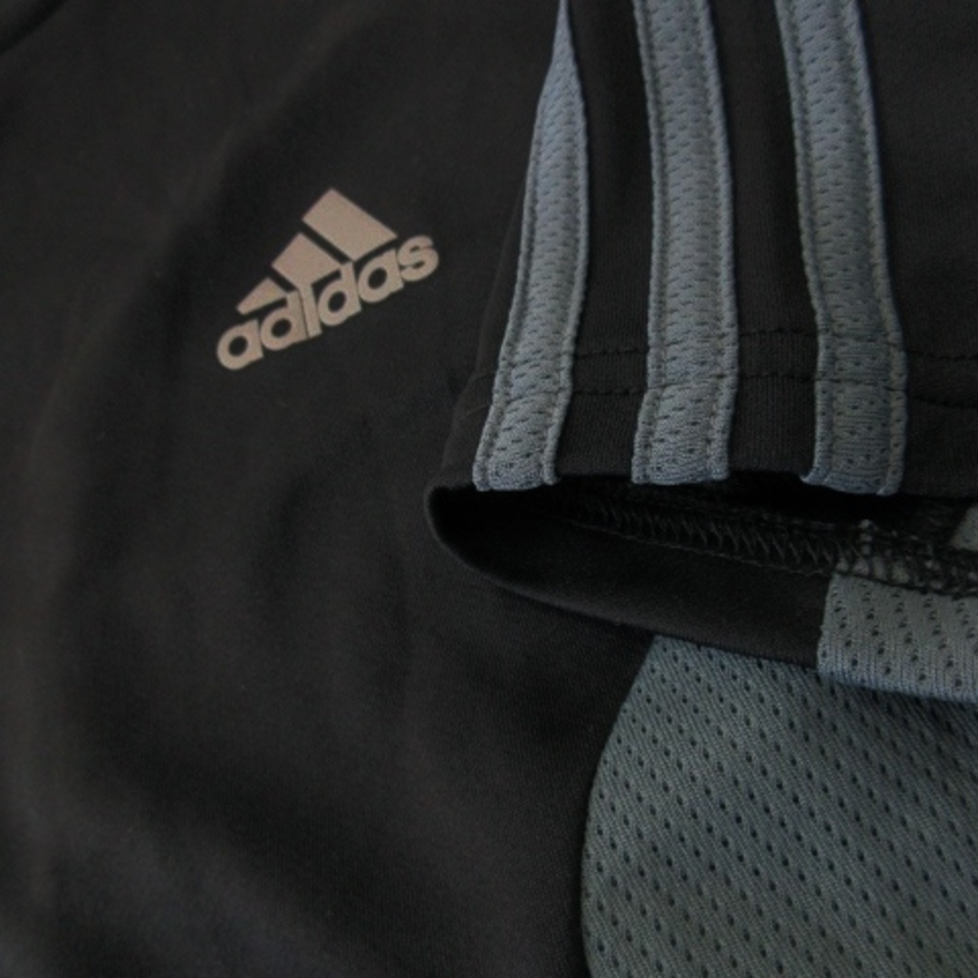 adidas(アディダス)のアディダス Tシャツ 半袖 切替 メッシュ ロゴ ライン スポーツ S 黒 スポーツ/アウトドアのサッカー/フットサル(ウェア)の商品写真