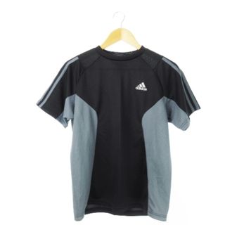 アディダス(adidas)のアディダス Tシャツ 半袖 切替 メッシュ ロゴ ライン スポーツ S 黒(ウェア)