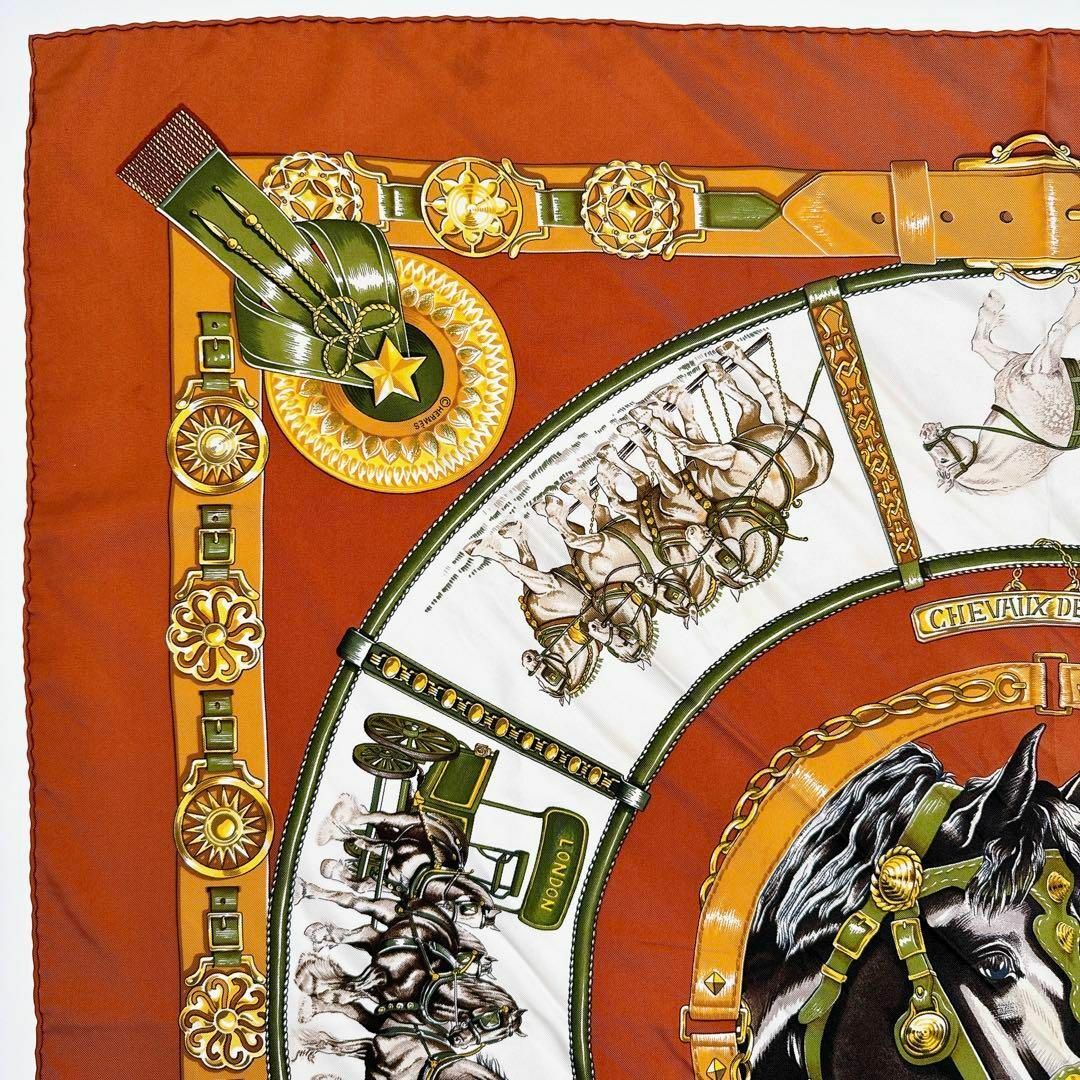 Hermes(エルメス)のエルメス カレ90 CHEVAUX DE TRAI 輓馬 スカーフ シルク レディースのファッション小物(バンダナ/スカーフ)の商品写真