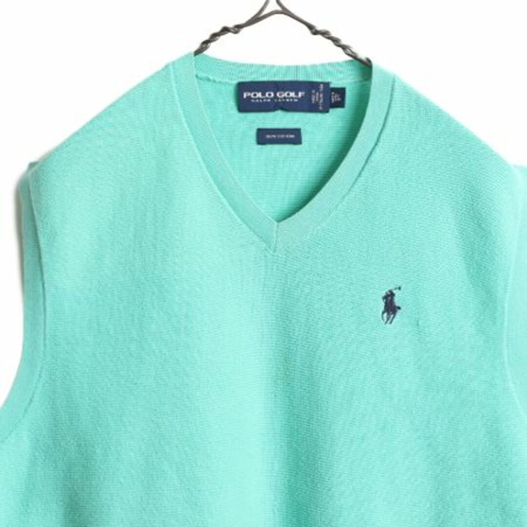 Ralph Lauren(ラルフローレン)の90s ポロ ゴルフ ラルフローレン コットン ニット ベスト メンズ レディース L / 90年代 オールド POLO GOLF 重ね着 Vネック ワンポイント メンズのトップス(ベスト)の商品写真