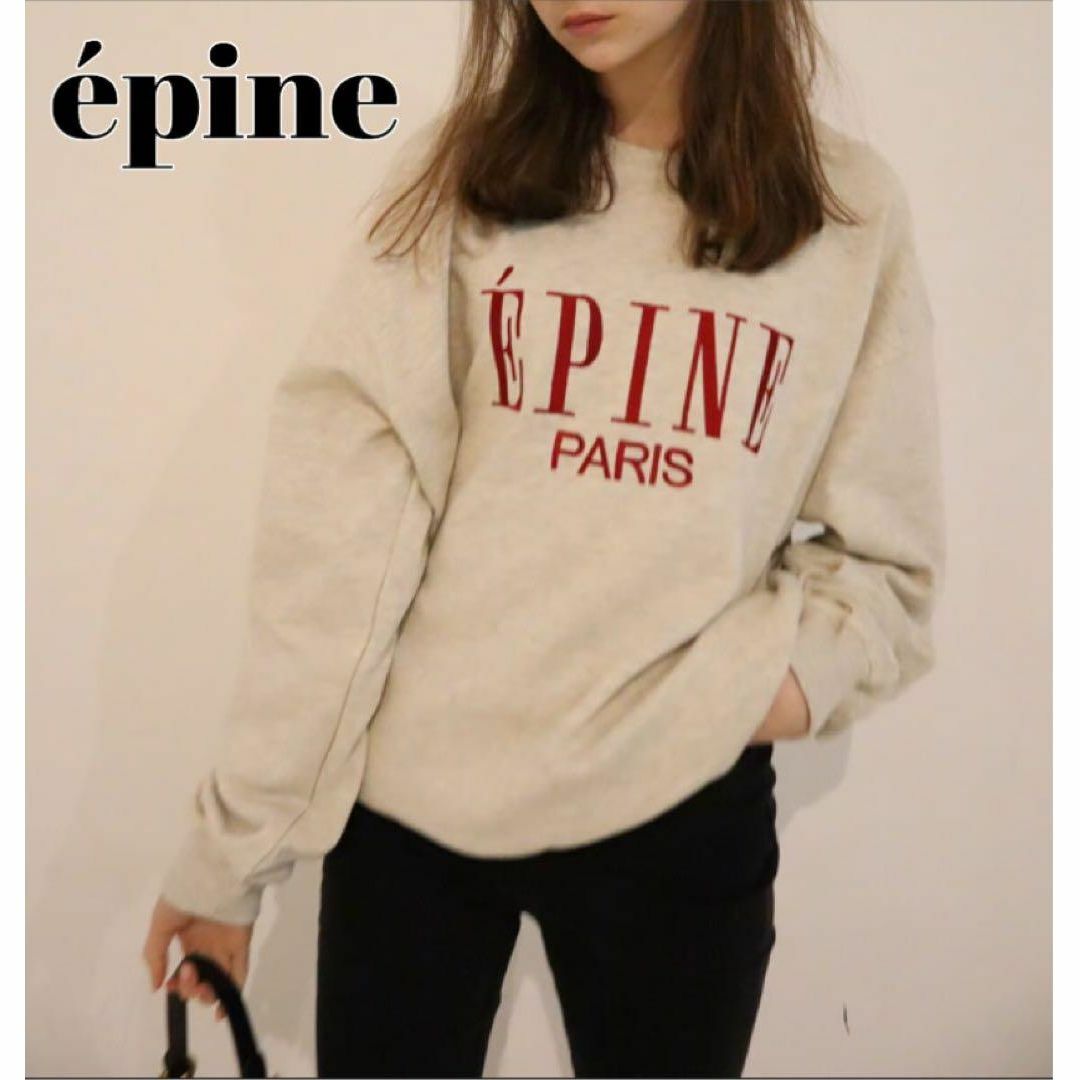 épine(エピヌ)のEPINE PARIS big sweat gray×red エピヌ レディースのトップス(トレーナー/スウェット)の商品写真