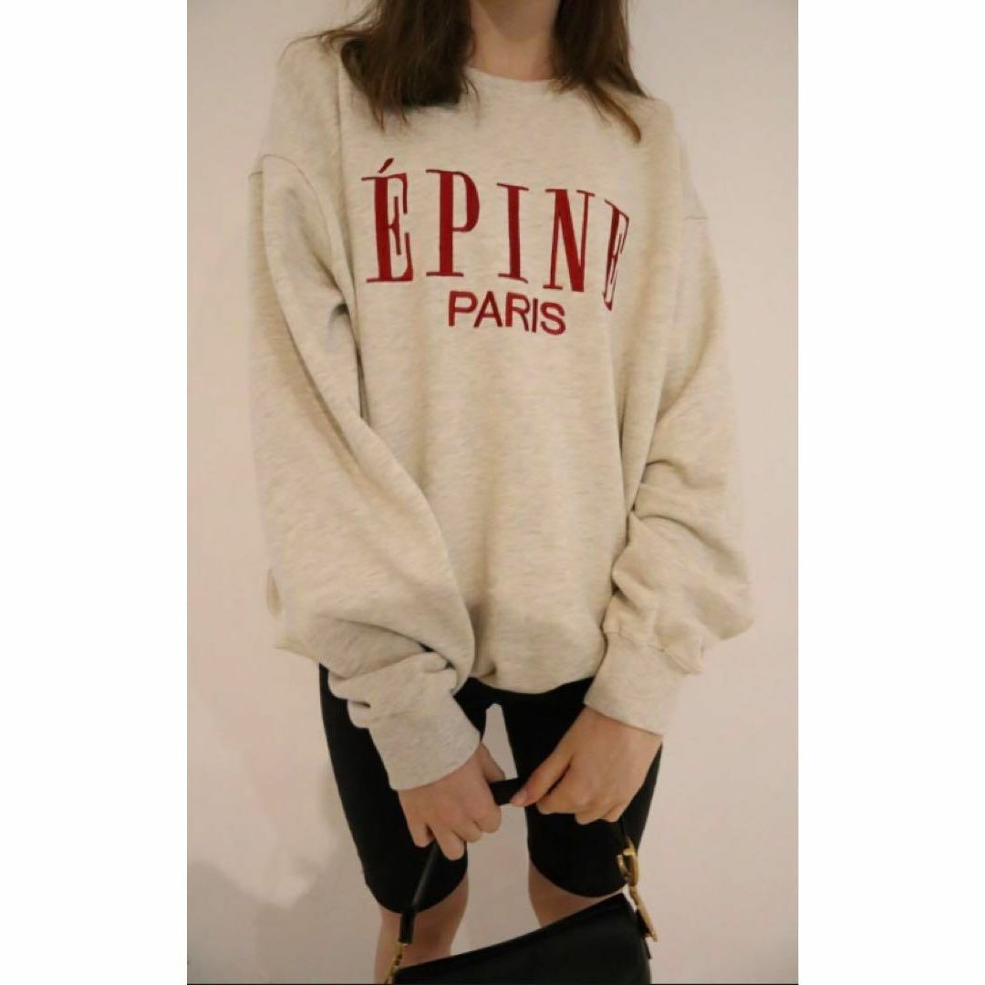 épine(エピヌ)のEPINE PARIS big sweat gray×red エピヌ レディースのトップス(トレーナー/スウェット)の商品写真