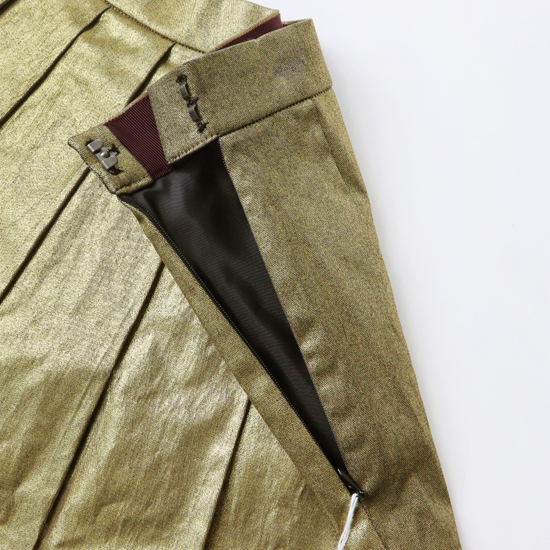 Lois CRAYON(ロイスクレヨン)の美品 ロイスクレヨン Lois CRAYON メタリックスカート M/ゴールド フレア ロング【2400013786898】 レディースのスカート(ひざ丈スカート)の商品写真