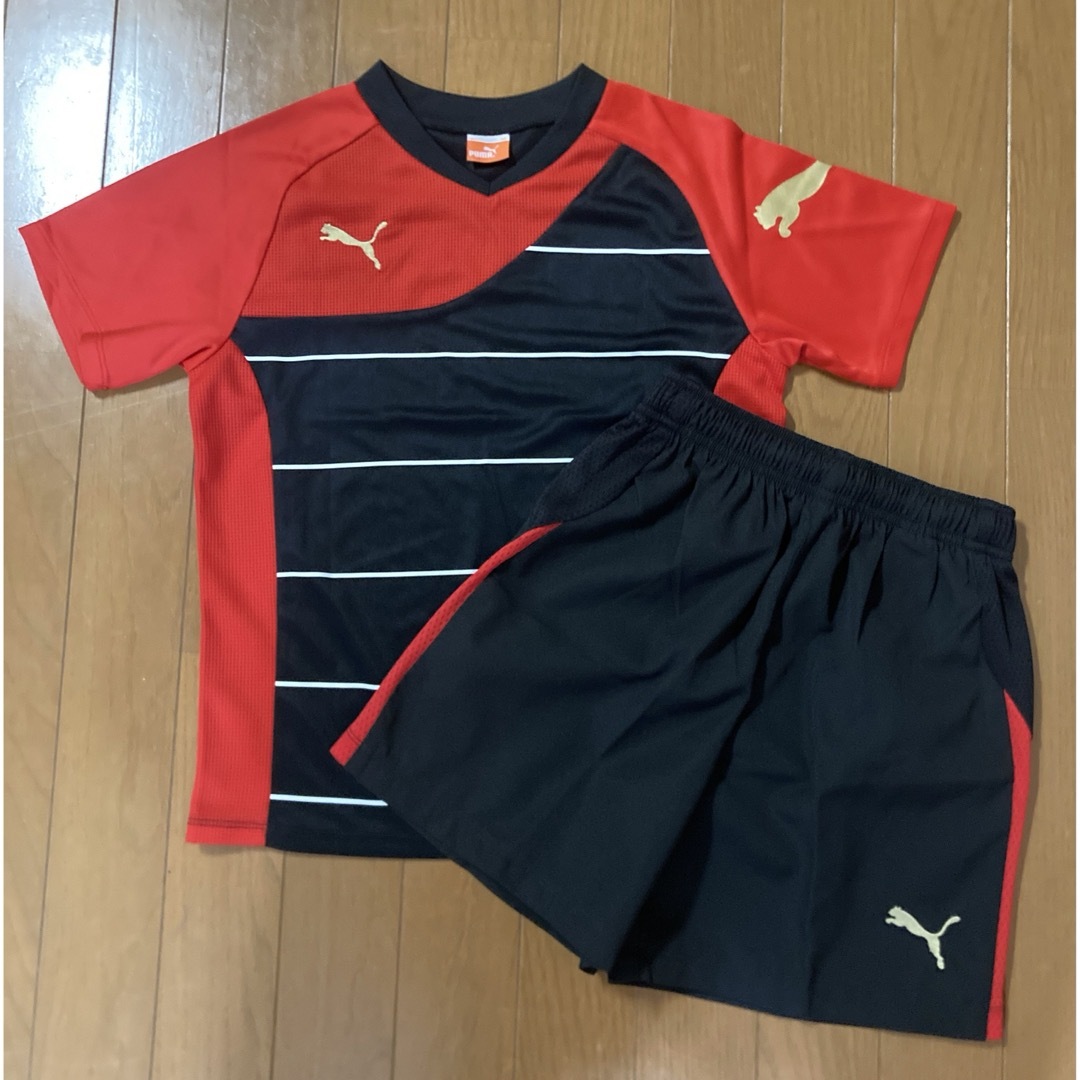 PUMA(プーマ)のPUMA、プーマ、半袖、短パン、ブラック、レッド、130 キッズ/ベビー/マタニティのキッズ服男の子用(90cm~)(その他)の商品写真