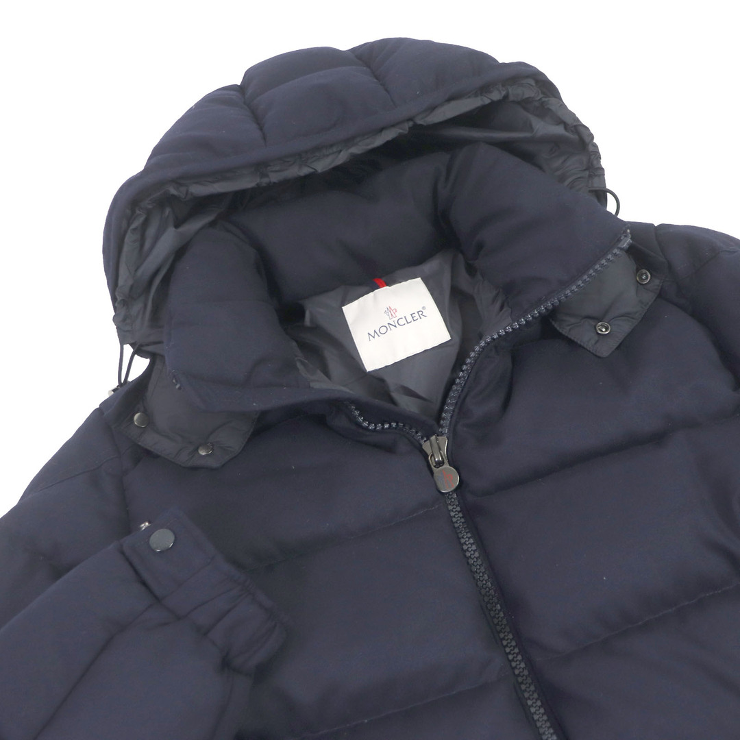 MONCLER(モンクレール)の美品□MONCLER モンクレール 18-19AW MONTGENEVRE ウール ロゴワッペン WZIP フーデッド ダウンジャケット ネイビー 4 正規品 メンズ メンズのジャケット/アウター(ダウンジャケット)の商品写真