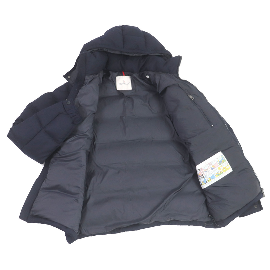 MONCLER(モンクレール)の美品□MONCLER モンクレール 18-19AW MONTGENEVRE ウール ロゴワッペン WZIP フーデッド ダウンジャケット ネイビー 4 正規品 メンズ メンズのジャケット/アウター(ダウンジャケット)の商品写真