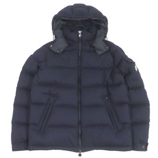 モンクレール(MONCLER)の美品□MONCLER モンクレール 18-19AW MONTGENEVRE ウール ロゴワッペン WZIP フーデッド ダウンジャケット ネイビー 4 正規品 メンズ(ダウンジャケット)