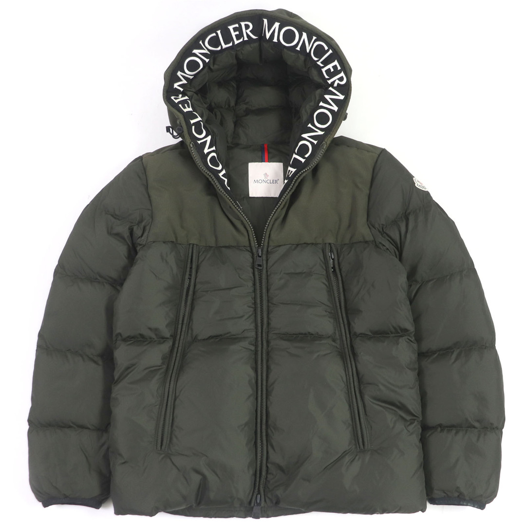 MONCLER(モンクレール)の良品□MONCLER モンクレール 18-19AW MONTCLA ロゴ刺繍 ロゴワッペン フーデッド ダウンジャケット カーキ 1 ブルガリア製 正規品 メンズ メンズのジャケット/アウター(ダウンジャケット)の商品写真