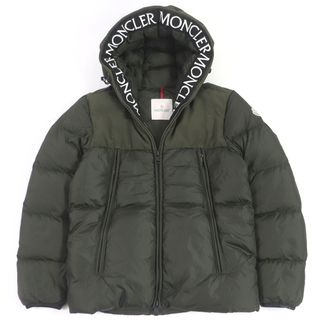 モンクレール(MONCLER)の良品□MONCLER モンクレール 18-19AW MONTCLA ロゴ刺繍 ロゴワッペン フーデッド ダウンジャケット カーキ 1 ブルガリア製 正規品 メンズ(ダウンジャケット)