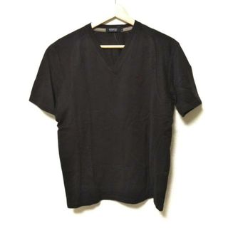 バーバリーブラックレーベル(BURBERRY BLACK LABEL)のBurberry Black Label(バーバリーブラックレーベル) 半袖カットソー サイズ2 M メンズ - ダークブラウン Vネック(Tシャツ/カットソー(半袖/袖なし))