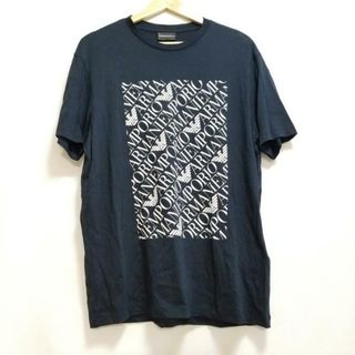 エンポリオアルマーニ(Emporio Armani)のEMPORIOARMANI(エンポリオアルマーニ) 半袖Tシャツ サイズEU  XL レディース - 黒×白 クルーネック(Tシャツ(半袖/袖なし))