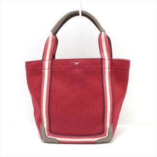 アニヤハインドマーチ(ANYA HINDMARCH)のAnya Hindmarch(アニヤハインドマーチ) トートバッグ - レッド×グレーベージュ×アイボリー ミニバッグ キャンバス×レザー(トートバッグ)