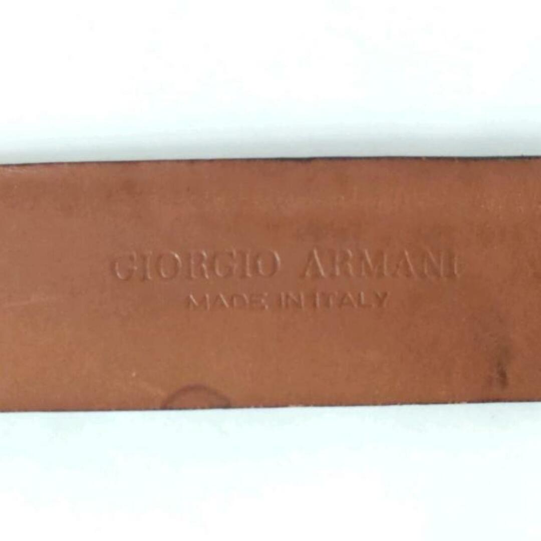 Giorgio Armani(ジョルジオアルマーニ)のGIORGIOARMANI(ジョルジオアルマーニ) ベルト 52 - 黒×シルバー レザー×金属素材 レディースのファッション小物(ベルト)の商品写真