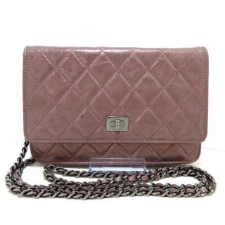 シャネル(CHANEL)のCHANEL(シャネル) 財布 2.55,マトラッセ A69206 メタリックピンク チェーンウォレット/シルバー金具 レザー(財布)