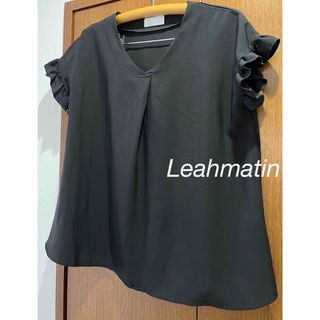 新品　Leahmatin ブラックトップス　ブラウス　L 涼しい素材(シャツ/ブラウス(半袖/袖なし))