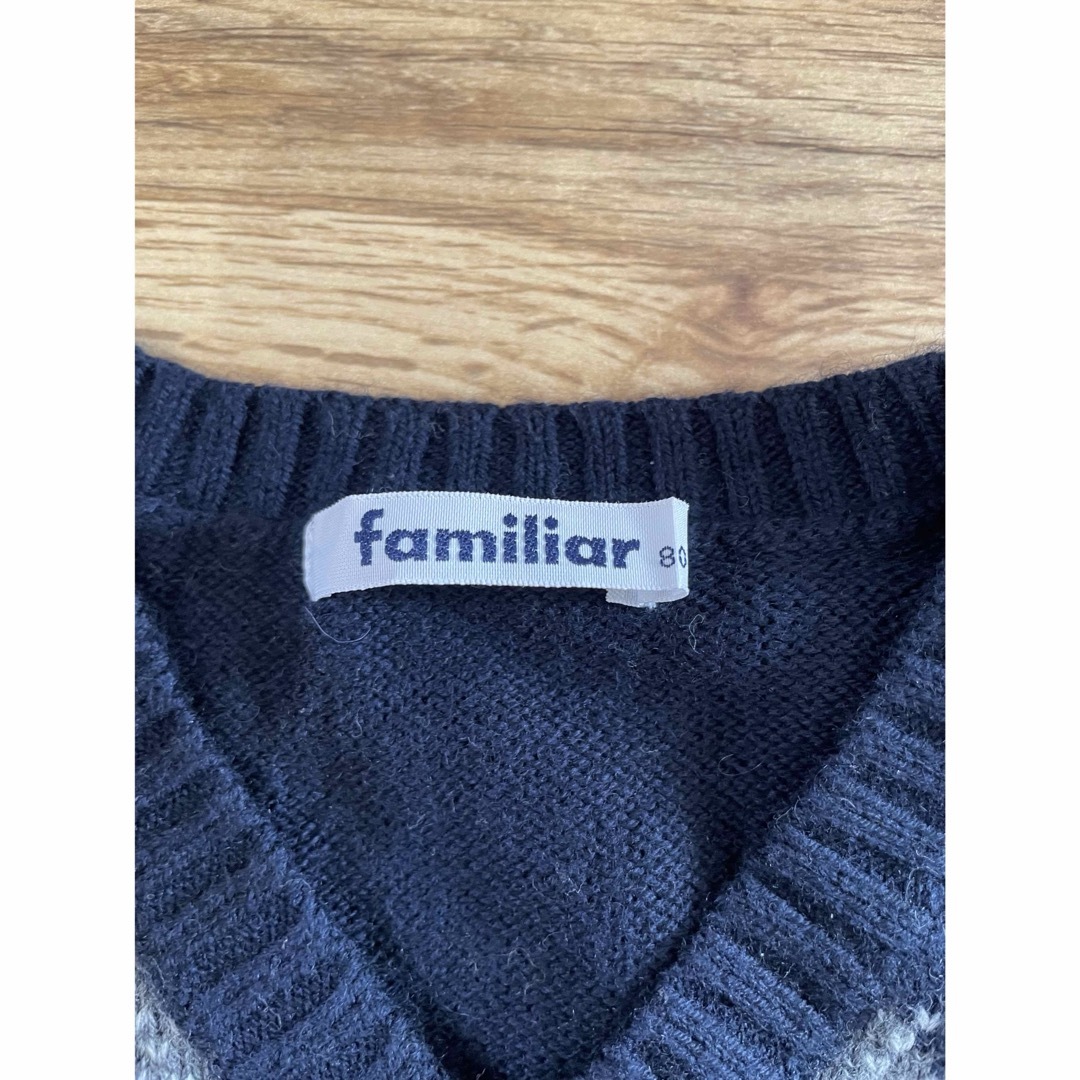 familiar(ファミリア)のfamiliar ファミリア 80 ベスト 男の子 キッズ/ベビー/マタニティのキッズ服男の子用(90cm~)(ニット)の商品写真