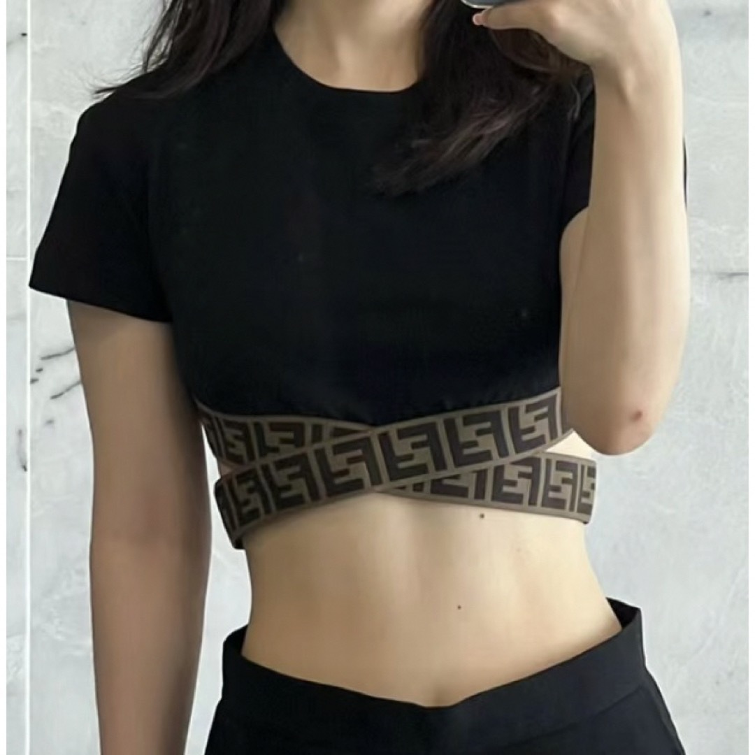 FENDI - Fendi キッズ ウェストクロス ブラック 可愛い 女の子 FENDI - Fendi キッズ ウェストクロス ブラック 可愛い 女の子