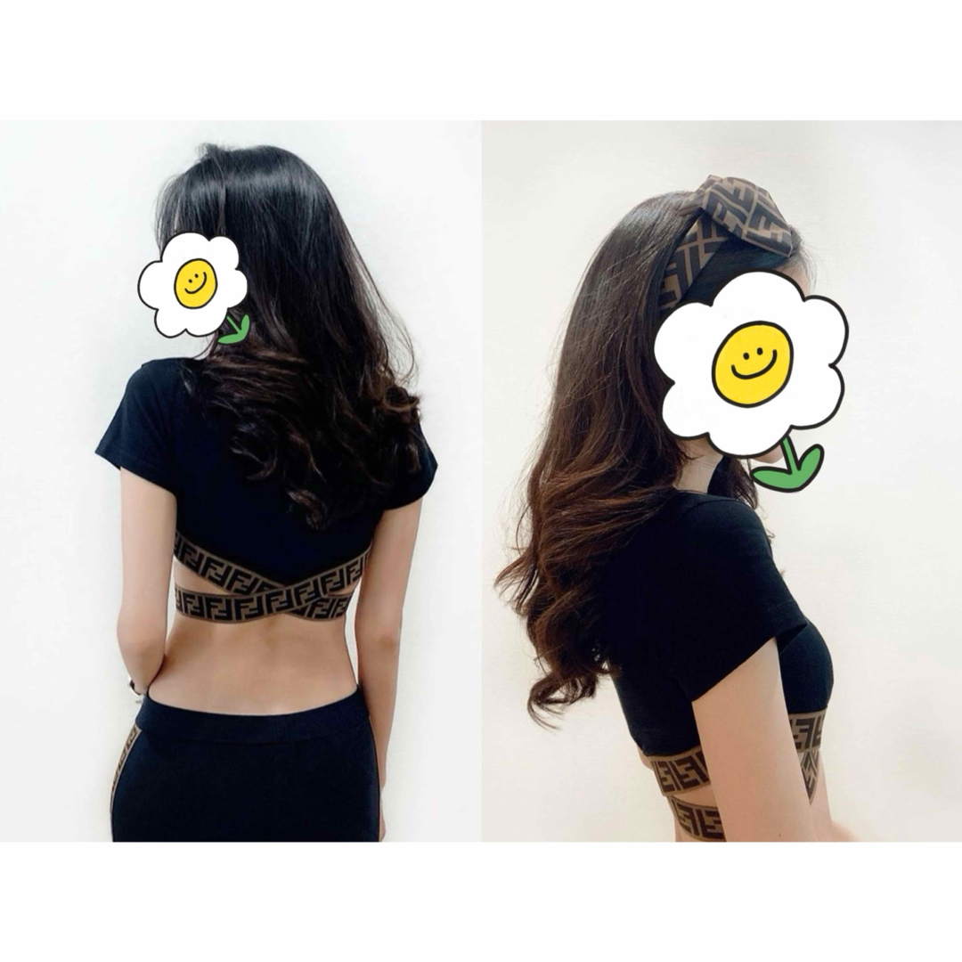 FENDI - Fendi キッズ ウェストクロス ブラック 可愛い 女の子 FENDI - Fendi キッズ ウェストクロス ブラック 可愛い 女の子