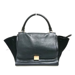 セリーヌ(celine)のCELINE(セリーヌ) ハンドバッグ トラペーズミディアム 黒 レザー×スエード×パイソン(ハンドバッグ)