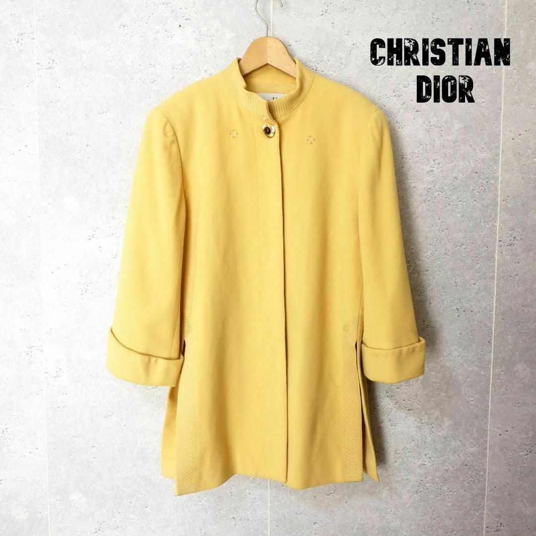 Christian Dior(クリスチャンディオール)の美品 Christian Dior ウール×カシミヤ ミドル丈 七分袖 コート レディースのジャケット/アウター(ロングコート)の商品写真