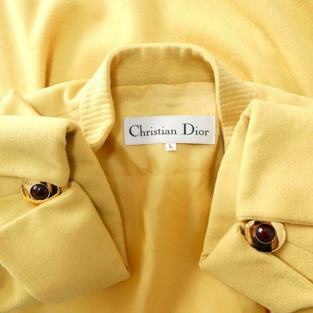 Christian Dior(クリスチャンディオール)の美品 Christian Dior ウール×カシミヤ ミドル丈 七分袖 コート レディースのジャケット/アウター(ロングコート)の商品写真
