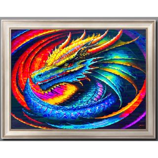幸せの竜　　額付　開運絵画•風水ヒーリング［グラフィックアート］(置物)