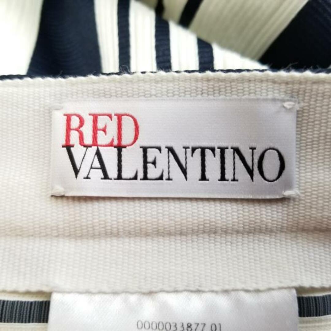 RED VALENTINO(レッドヴァレンティノ)のRED VALENTINO(レッドバレンチノ) ロングスカート サイズ40 M レディース - 白×ダークネイビー ボーダー レディースのスカート(ロングスカート)の商品写真