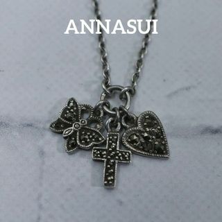 ANNA SUI - 【匿名配送】訳アリ ANNASUI アナスイ ネックレス SV925 蝶 ハート