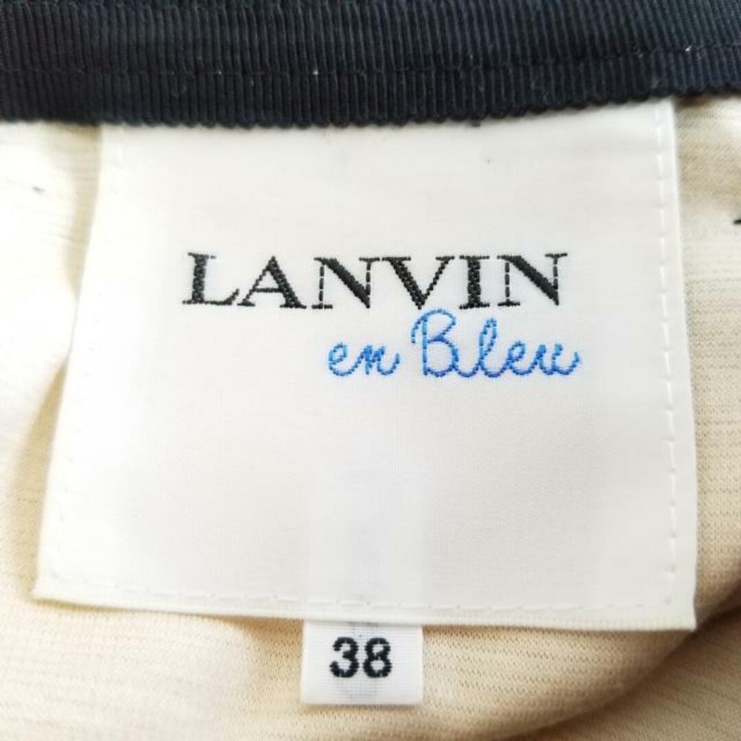 LANVIN en Bleu(ランバンオンブルー)のLANVIN en Bleu(ランバンオンブルー) カーディガン サイズ38 M レディース - ベージュ×黒 長袖/フリル レディースのトップス(カーディガン)の商品写真