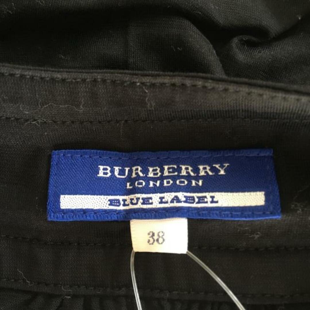 BURBERRY BLUE LABEL(バーバリーブルーレーベル)のBurberry Blue Label(バーバリーブルーレーベル) ワンピース サイズ38 M レディース - 黒 クルーネック/半袖/ひざ丈/ボーダー レディースのワンピース(その他)の商品写真