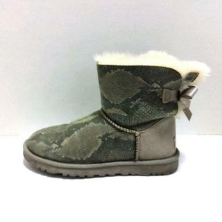 アグ(UGG)のUGG(アグ) ショートブーツ レディース ミニベイリーボウスネーク 1005534 ベージュ×マルチ リボン ムートン(ブーツ)