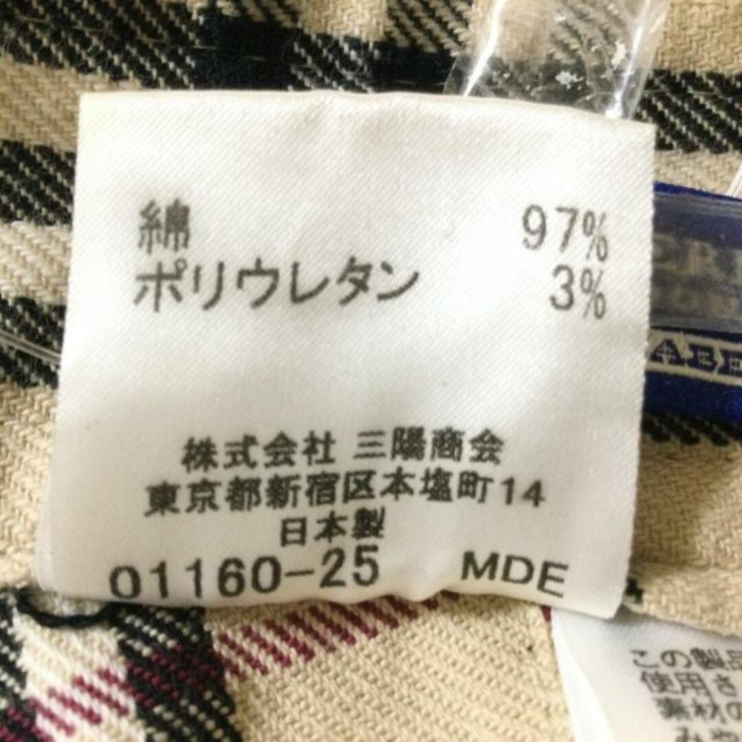 BURBERRY BLUE LABEL(バーバリーブルーレーベル)のBurberry Blue Label(バーバリーブルーレーベル) パンツ サイズ34 S レディース - ベージュ×黒×ボルドー クロップド(半端丈)/チェック柄 レディースのパンツ(その他)の商品写真