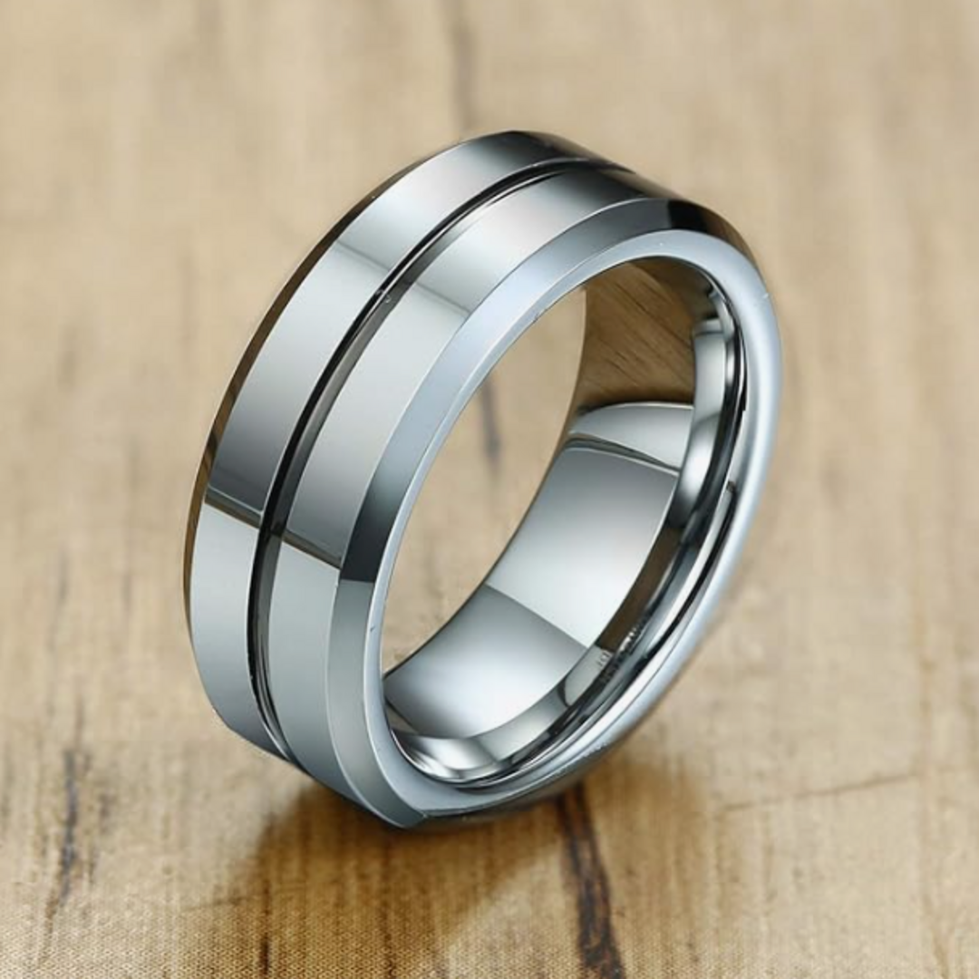 【RN136】リング　アクセサリー  　メンズ 　シルバー　タングステン 　指輪 メンズのアクセサリー(リング(指輪))の商品写真
