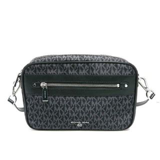 マイケルコース(Michael Kors)のMICHAEL KORS(マイケルコース) ショルダーバッグ美品  - 黒×ダークグレー ストラップ着脱可/斜めがけ PVC(塩化ビニール)×レザー(ショルダーバッグ)