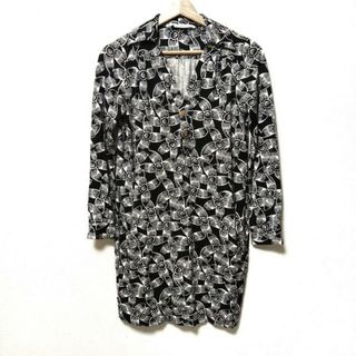 DIANE von FURSTENBERG - DIANE VON FURSTENBERG(DVF)(ダイアン・フォン・ファステンバーグ) チュニック サイズ2 S レディース美品  - 黒×白 長袖/シルク/花柄/フラワー(花)