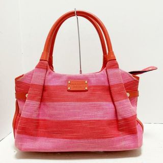 ケイトスペードニューヨーク(kate spade new york)のKate spade(ケイトスペード) ショルダーバッグ - WKRU1040 レッド×ピンク ボーダー キャンバス×レザー(ショルダーバッグ)