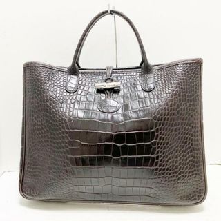 ロンシャン(LONGCHAMP)のLONGCHAMP(ロンシャン) トートバッグ ロゾ ダークブラウン 型押し加工 レザー(トートバッグ)