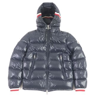 モンクレール(MONCLER)の美品□MONCLER モンクレール 18-19AW ALBERIC トリコロール WZIP フーデッド ダウンジャケット ネイビー 0 ハンガー付き 正規品 メンズ(ダウンジャケット)