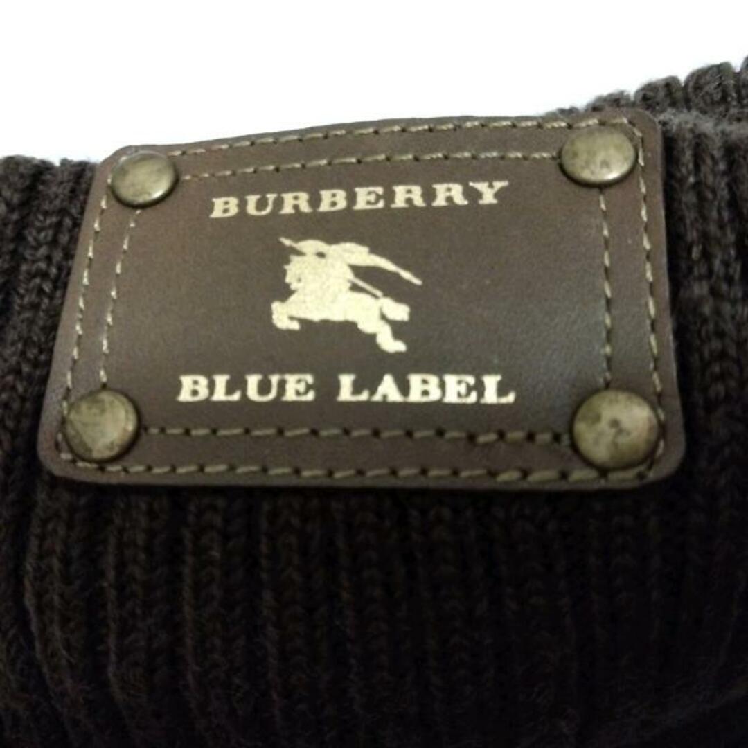 BURBERRY BLUE LABEL(バーバリーブルーレーベル)のBurberry Blue Label(バーバリーブルーレーベル) ロングブーツ 5 1/2 レディース - ダークブラウン スタッズ/ウェッジソール/ニットブーツ ウール×レザー レディースの靴/シューズ(ブーツ)の商品写真