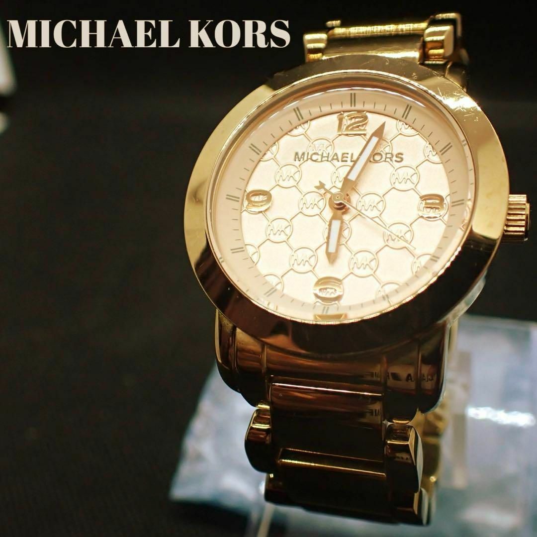 Michael Kors(マイケルコース)の美品　マイケルコース　稼働　レディース 腕時計 　MK柄　ピンク　ゴールド レディースのファッション小物(腕時計)の商品写真