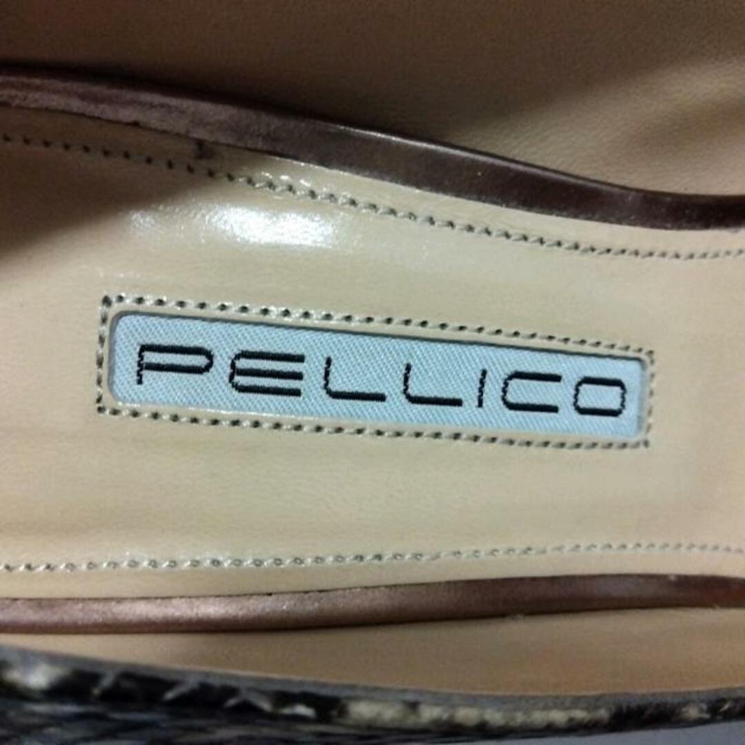 PELLICO(ペリーコ)のPELLICO(ペリーコ) パンプス 37 1/2 レディース - ベージュ×ダークブラウン 型押し加工 レザー レディースの靴/シューズ(ハイヒール/パンプス)の商品写真