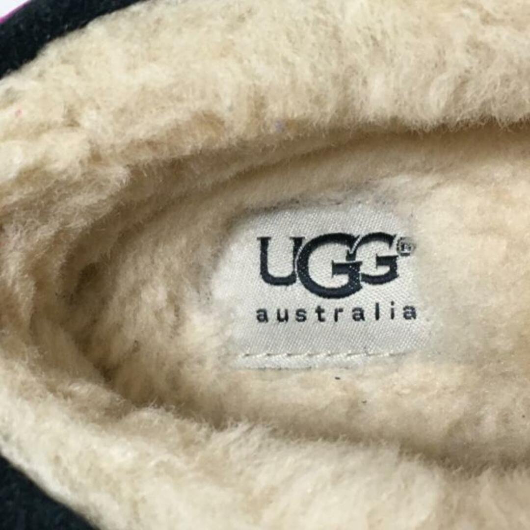 UGG(アグ)のUGG(アグ) フラットシューズ 24.5 レディース - 5296 黒×ピンク リボン ムートン×レザー レディースの靴/シューズ(その他)の商品写真