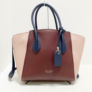 ケイトスペードニューヨーク(kate spade new york)のKate spade(ケイトスペード) ハンドバッグ - PXRUA200 ボルドー×ライトピンク×ネイビー レザー(ハンドバッグ)