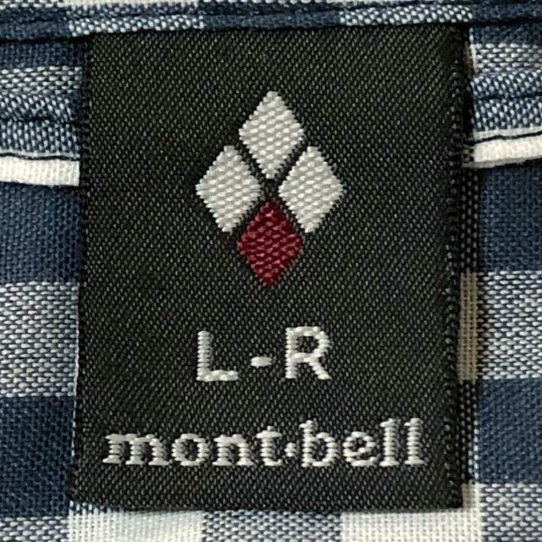 mont bell(モンベル)のmont-bell(モンベル) 長袖シャツブラウス サイズL-R レディース - ネイビー×白 チェック柄 レディースのトップス(シャツ/ブラウス(長袖/七分))の商品写真