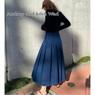 美品★Audrey and John Wad デニムプリーツスカート 0316