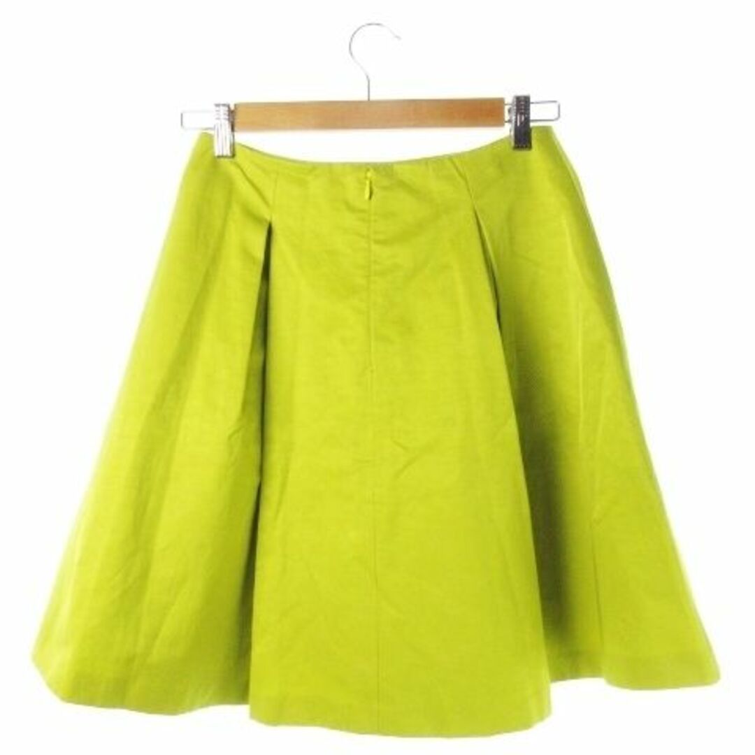 IENA(イエナ)のイエナ フレアスカート ナイロン混 麻混 40 黄緑 210628CK3A レディースのスカート(ひざ丈スカート)の商品写真